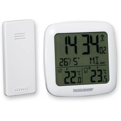 Fackelmann Digital Thermometer mit Funkuhr, 2-teilig