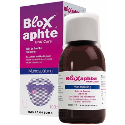 Bloxaphte Pfefferminz-Mundspülung - Mundpflege bei Aphthen Bloxaphte Pfefferminz-Mundspülung - Mundpflege bei Aphthen