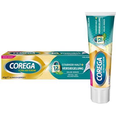 Corega Ultra Starker Halt + Versiegelung - Zahnpasta Corega Ultra Starker Halt + Versiegelung - Zahnpasta