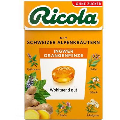 Ricola O.z.Box Ingwer Orangenminze Bonbons - Zuckerfrei Schweizer Kräuterbonbon Ricola O.z.Box Ingwer Orangenminze Bonbons - Zuckerfrei Schweizer Kräuterbonbon