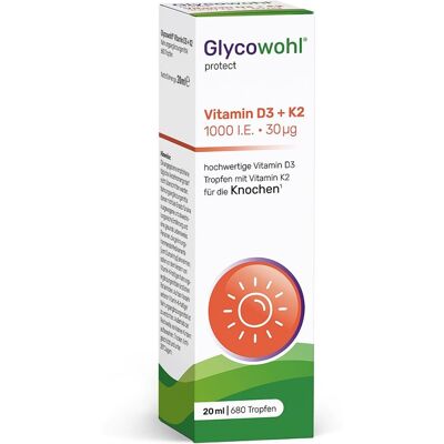 Glycowohl Vitamin D3 1000 I.E. + K2 30 µg Tropfen Glycowohl Vitamin D3 1000 I.E. + K2 30 µg Tropfen
