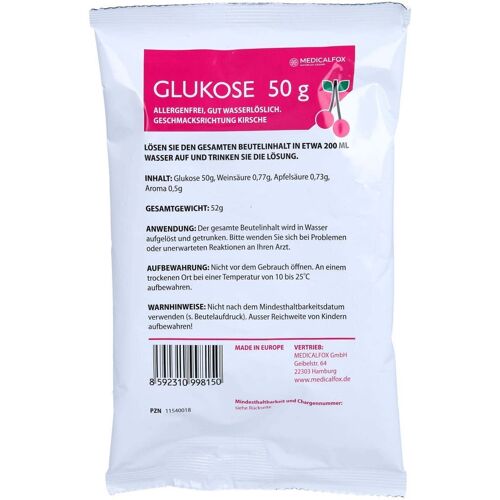 Glukose 50 g Kirsch Plv.z.her.e.lsg.z.einnehmen