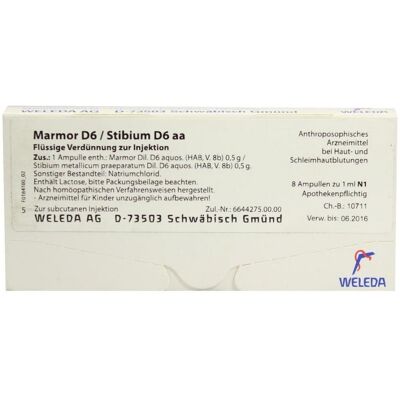 Weleda Marmor D6 Stibium D6 Ampullen - Homöopathische Medizin Weleda Marmor D6 Stibium D6 Ampullen - Homöopathische Medizin