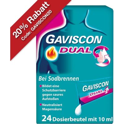 Reckitt Benckiser GAVISCON Dual 500mg/213mg/325mg Suspension - Sodbrennen Reckitt Benckiser GAVISCON Dual 500mg/213mg/325mg Suspension - Sodbrennen