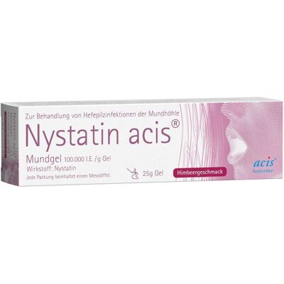 Acis Arzneimittel GmbH Nystatin acis Mundgel - Behandlung von Mundsoor mit natürlichem Himbeeraroma Acis Arzneimittel GmbH Nystatin acis Mundgel - Behandlung von Mundsoor mit natürlichem Himbeeraroma