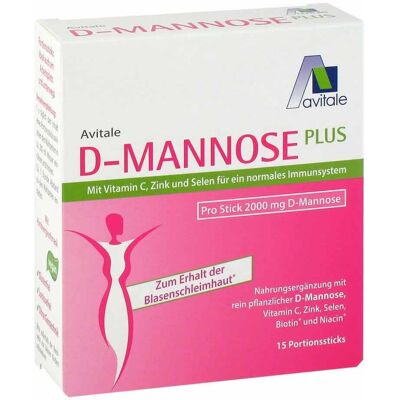 Avitale D-Mannose Plus 2000 mg mit Vitamine und Mineralstoffe Sticks Avitale D-Mannose Plus 2000 mg mit Vitamine und Mineralstoffe Sticks