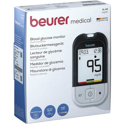 Beurer Gl48 Blutzuckermessgerät Mg/dl Beurer Gl48 Blutzuckermessgerät Mg/dl