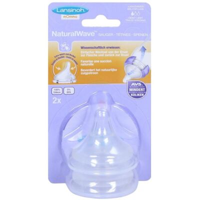 Lansinoh Natural Wave Sauger für langsamen Fluss - 2 Stück Lansinoh Natural Wave Sauger für langsamen Fluss - 2 Stück