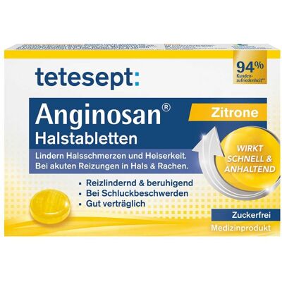tetesept Anginosan Zitrone Lutschtabletten - Zuckerfrei - Halsschmerzen Lutschtabletten tetesept Anginosan Zitrone Lutschtabletten - Zuckerfrei - Halsschmerzen Lutschtabletten