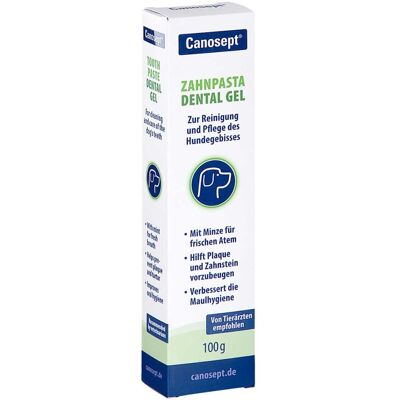 Canosept Hundezahnpasta - Dental Gel - Unterstützt Plaque-Entfernung - Vorbeugt Zahnstein, Karies, Mundgeruch - Für Hunde ab 4 Monaten Canosept Hundezahnpasta - Dental Gel - Unterstützt Plaque-Entfernung - Vorbeugt Zahnstein, Karies, Mundgeruch - Für Hunde ab 4 Monaten