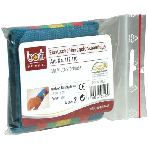 Bort Handgelenkbandage Größe 2 bunt mit Klettband vers.