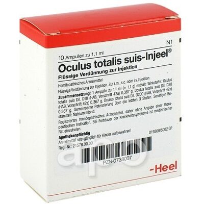 Heel Oculus totalis suis Injeel - Homöopathisches Arzneimittel - 10 Ampullen Heel Oculus totalis suis Injeel - Homöopathisches Arzneimittel - 10 Ampullen