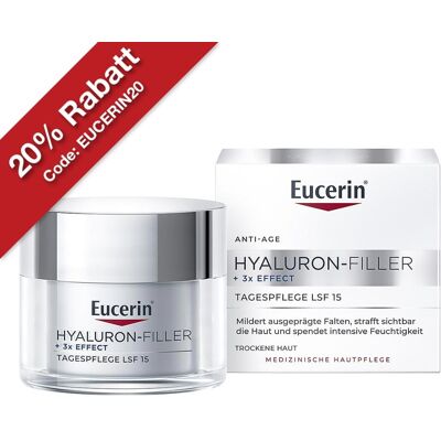 Eucerin Hyaluron-Filler SPF 15 Trockene Haut Anti-Falten-Creme Eucerin Hyaluron-Filler SPF 15 Trockene Haut Anti-Falten-Creme