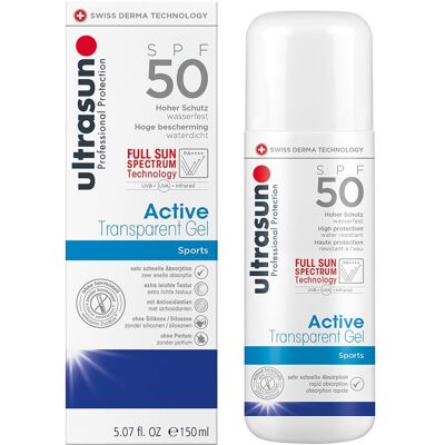 Ultrasun Ultrasun Active SPF50 Transparent Gel 150ml - Sonnenschutzgel Ultrasun Ultrasun Active SPF50 Transparent Gel 150ml - Sonnenschutzgel