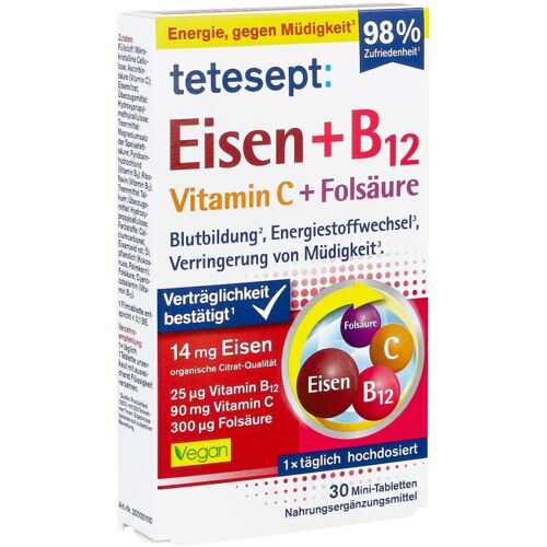 Tetesept Eisen+B12 Vitamin C+Folsäure Filmtabletten