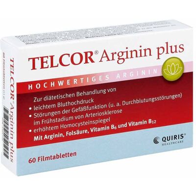 Quiris Healthcare GmbH & Co. KG TELCOR Arginin plus Filmtabletten - Nahrungsergänzung für Gefäßfunktion Quiris Healthcare GmbH & Co. KG TELCOR Arginin plus Filmtabletten - Nahrungsergänzung für Gefäßfunktion