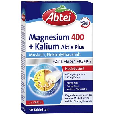 Abtei Magnesium 400 + Kalium Aktiv Plus Abtei Magnesium 400 + Kalium Aktiv Plus