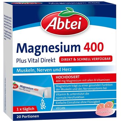 Abtei - Magnesium 400 Plus - Diätetisches Ergänzungsmittel Abtei - Magnesium 400 Plus - Diätetisches Ergänzungsmittel