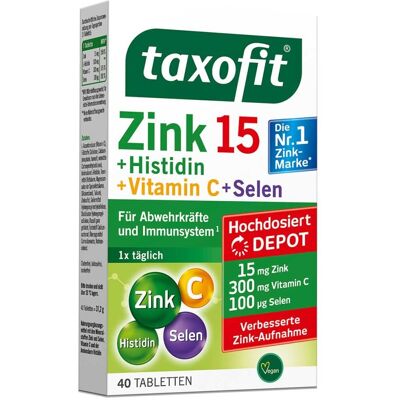 Taxofit Zink + Histidin + Selen Depot Tabletten Taxofit Zink + Histidin + Selen Depot Tabletten