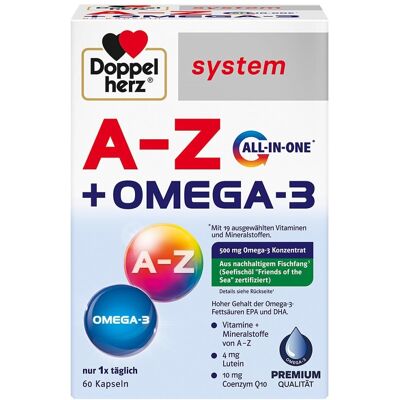 Doppelherz A-Z+Omega-3 all-in-one system - Nahrungsergänzungsmittel Doppelherz A-Z+Omega-3 all-in-one system - Nahrungsergänzungsmittel