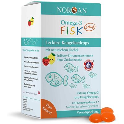 Norsan Omega-3 Kids Jelly - Erdbeer-Zitronengeschmack - Für Kinder ab 3 Jahren - 250mg Omega-3 Norsan Omega-3 Kids Jelly - Erdbeer-Zitronengeschmack - Für Kinder ab 3 Jahren - 250mg Omega-3