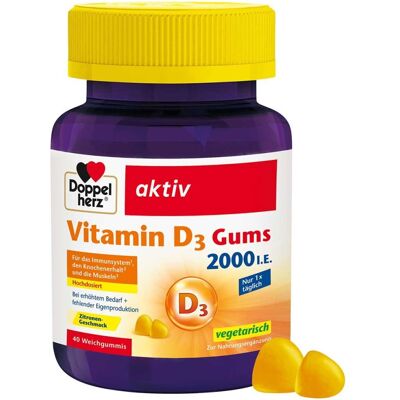 DOPPELHERZ Vitamin D3 2000 IE Gummis - Vitamin D3 2000 IE, Gummis, 40 Stück DOPPELHERZ Vitamin D3 2000 IE Gummis - Vitamin D3 2000 IE, Gummis, 40 Stück