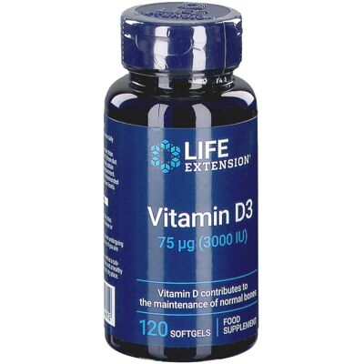 Life Extension Vitamin D3 3000 IE - Nahrungsergänzungsmittel Life Extension Vitamin D3 3000 IE - Nahrungsergänzungsmittel