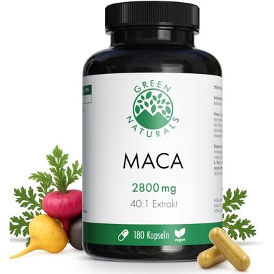 Green Naturals® Maca 2800 mg hochdosiert 40:1 Kapseln vegan Green Naturals® Maca 2800 mg hochdosiert 40:1 Kapseln vegan
