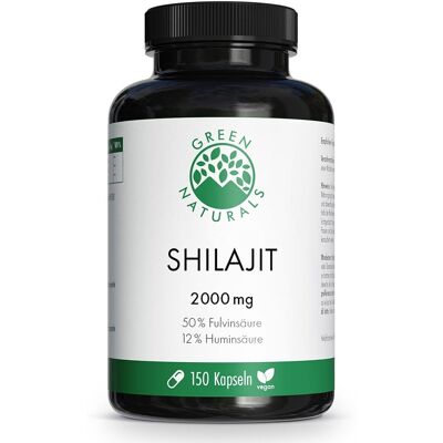Green Naturals Shilajit 2000 mg - 50% Fulvinsäure Kapseln Green Naturals Shilajit 2000 mg - 50% Fulvinsäure Kapseln