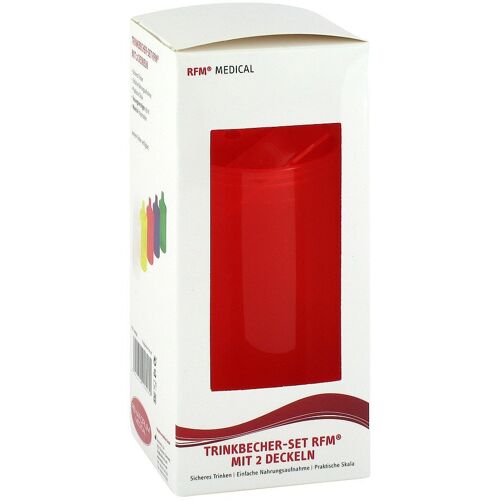 Trinkbecher mit 2 Deckeln rot