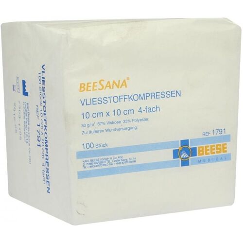 Vlieskompressen 10x10 cm unsteril 4fach 30g