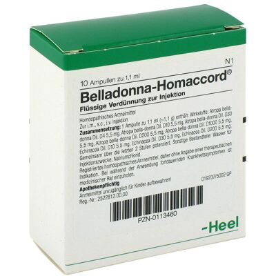 Heel Belladonna Homaccord - Ampullen 10 Stück Heel Belladonna Homaccord - Ampullen 10 Stück
