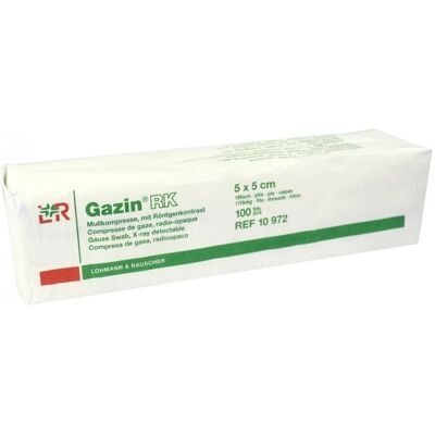 Gazin Kompressen 5x5cm 16fach unsteril mit RK Gazin Kompressen 5x5cm 16fach unsteril mit RK