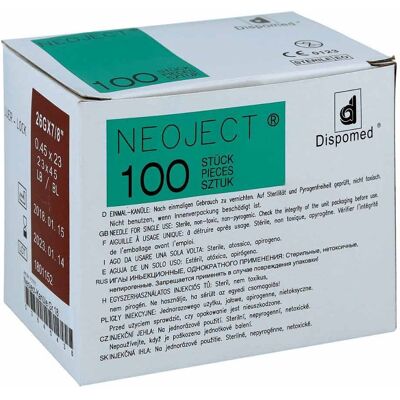 Brinkmann Kanülen Einmal Neoject Größe 1 8 0,45x23mm Brinkmann Kanülen Einmal Neoject Größe 1 8 0,45x23mm