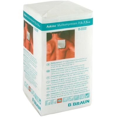 B.Braun Askina Mullkompressen 7,5x7,5cm steril - Verbandmull B.Braun Askina Mullkompressen 7,5x7,5cm steril - Verbandmull