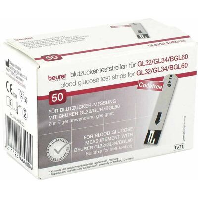 Beurer Gl32/gl34/bgl60 Blutzucker-Teststreifen Beurer Gl32/gl34/bgl60 Blutzucker-Teststreifen