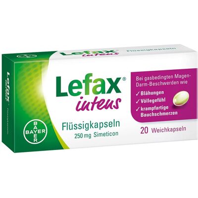 Lefax intens Flüssigkapseln 250 mg Simeticon Lefax intens Flüssigkapseln 250 mg Simeticon