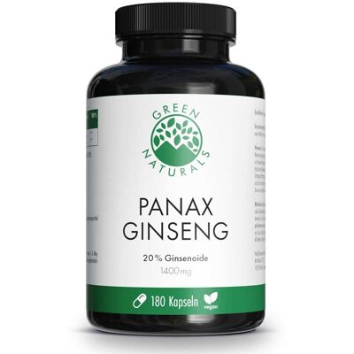 GREEN NATURALS Panax Ginseng vegane Kapseln - Nahrungsergänzungsmittel GREEN NATURALS Panax Ginseng vegane Kapseln - Nahrungsergänzungsmittel