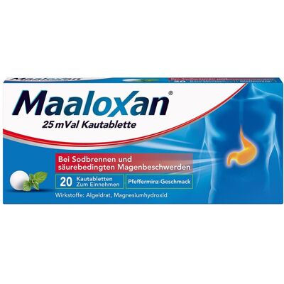 A. Nattermann & Cie GmbH Maaloxan 25 mVal Kautabletten - Magenmittel mit Pfefferminz A. Nattermann & Cie GmbH Maaloxan 25 mVal Kautabletten - Magenmittel mit Pfefferminz