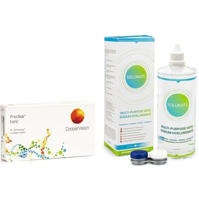 Proclear Toric (6 Linsen) + Solunate Multi-Purpose 400 ml mit Behälter Proclear Toric (6 Linsen) + Solunate Multi-Purpose 400 ml mit Behälter