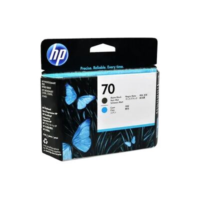 HP Druckkopf C9404A 70 2-farbig matt schwarz und cyan HP Druckkopf C9404A 70 2-farbig matt schwarz und cyan