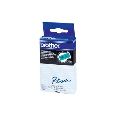 Brother P-Touch Band TC-701 schwarz auf grün 12mm / 7,7m laminiert Brother P-Touch Band TC-701 schwarz auf grün 12mm / 7,7m laminiert