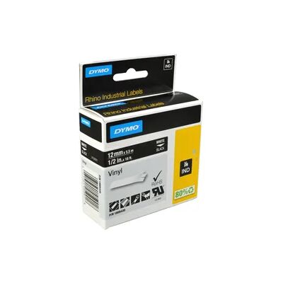 Dymo Label Band IND 1805435 weiß auf schwarz 12mm x 5,5m Vinyl Dymo Label Band IND 1805435 weiß auf schwarz 12mm x 5,5m Vinyl