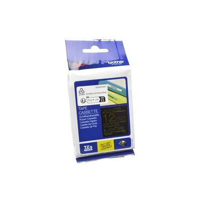 Brother P-Touch Band TZe-334 gold auf schwarz 12mm / 8m laminiert Brother P-Touch Band TZe-334 gold auf schwarz 12mm / 8m laminiert