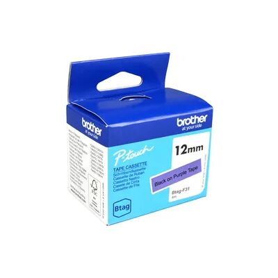 Originalband Brother Btag-F31 12mm x 4m schwarz auf violett nicht laminiert Originalband Brother Btag-F31 12mm x 4m schwarz auf violett nicht laminiert