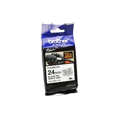 Brother P-Touch Band TZe-FX251 schwarz auf weiß 24mm x 8m flexibel laminiert Brother P-Touch Band TZe-FX251 schwarz auf weiß 24mm x 8m flexibel laminiert