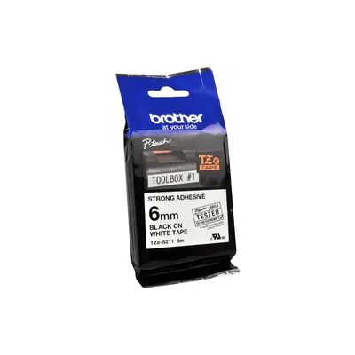 Brother P-Touch Band TZe-S211 schwarz auf weiß 6mm / 8m laminiert extra stark Brother P-Touch Band TZe-S211 schwarz auf weiß 6mm / 8m laminiert extra stark