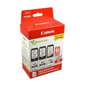 3 Canon Tinten 8286B015 Photo Value Pack 2 x PG-545XL + 1 x CL-546XL Multipack KCMY + Papier 3 Canon Tinten 8286B015 Photo Value Pack 2 x PG-545XL + 1 x CL-546XL Multipack KCMY + Papier