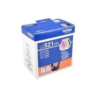 4 Brother Tinten LC-521VAL Multipack KCMY 4 Brother Tinten LC-521VAL Multipack KCMY