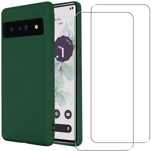 Hülle Google Pixel 7 und 2 schutzfolien - Silikon - Grün